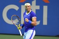 Rafael Nadal in action against Lloyd Harris at the Citi Open
